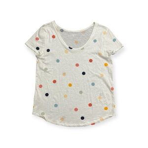 LOFT Multicolor Polka Dot Short Sleeve Tee